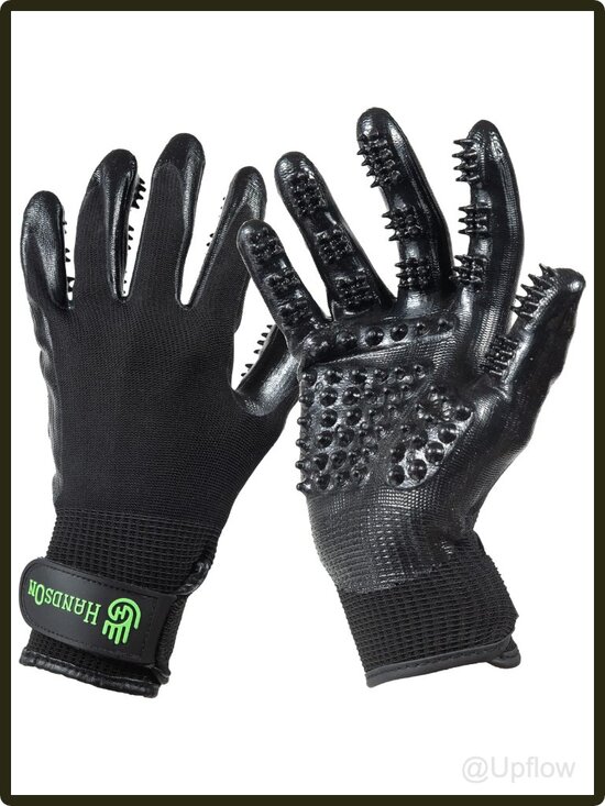 Dog | Pet Grooming Gloves Rubber Nodule Deshedding Bathing Massage Cats ...